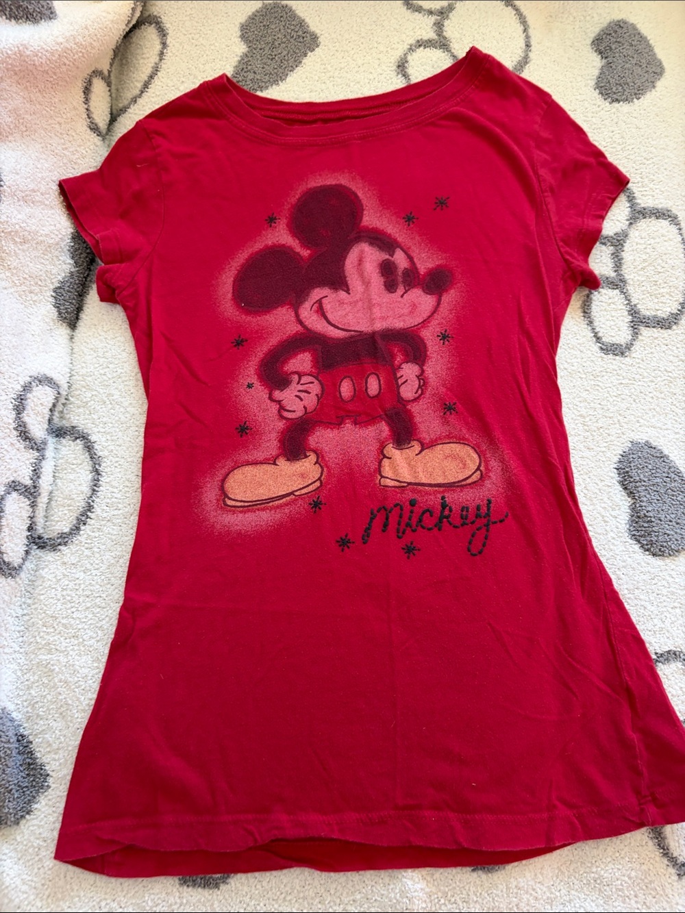 Disney Red Mickey Mouse Short Sleeve Tee